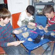 Kids in class at Arts on the Lake